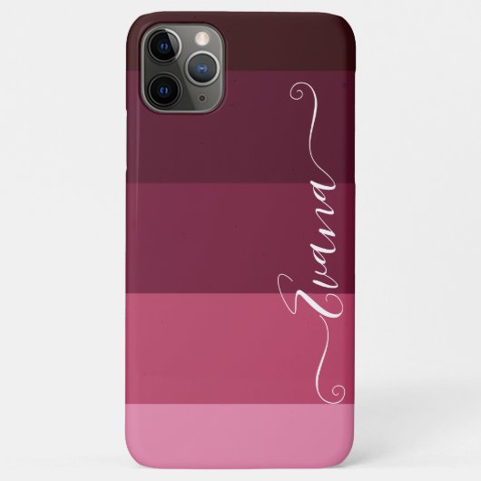 ピンクとブラウンのストライプColorBlockパーソナライズ名 Case-Mate iPhoneケース (裏面)