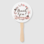 ピンクとブラウンのフローラリースありがとうファン ハンドファン (正面)