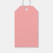 ピンクとブラウンのフローラリース結婚の感謝 ギフトタグ (裏面)