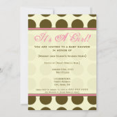 ピンクとブラウンのベビーシャワー招待状 招待状 (裏面)