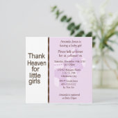 ピンクとブラウンの女の子のシャワー招待状 招待状 (スタンド正面)