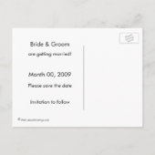 ピンクとブラウンの日付を保存フォトポストカード 案内ポストカード (裏面)