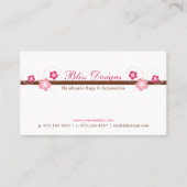 ピンクとブラウンの桜名刺 名刺 (正面)