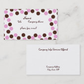 ピンクとブラウンの水玉模様名刺 名刺 (正面/裏面)