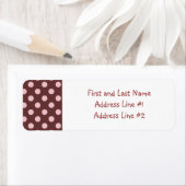 ピンクとブラウンの水玉模様 ラベル (インサイチュ)