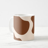 ピンクとブラウンの牛柄プリント コーヒーマグカップ (正面左)