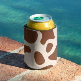 ピンクとブラウンの牛柄 缶クーラー