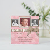 ピンクとブラウンの花の写真のお知らせ 案内状 (スタンド正面)