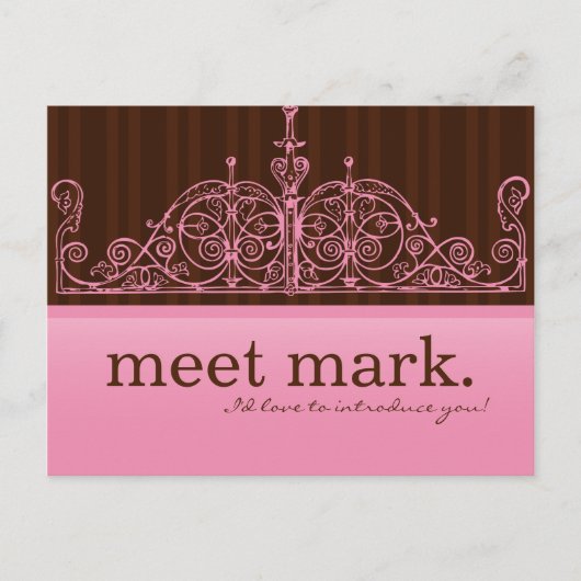 ピンクとブラウンの販売はがき ポストカード (正面)