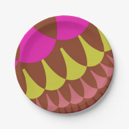 ピンクとブラウンはかりで測 ペーパープレート