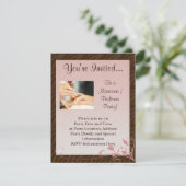 ピンクとブラウンスワールマニキュアペディキュア招待状 招待状 (スタンド正面)