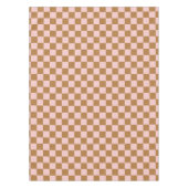 ピンクとブラウン市松模様にの テーブルクロス (正面)
