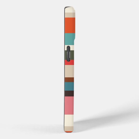 ピンクとブラウン70年代のヒッピーストライプパーソナライズされた Case-Mate iPhoneケース (裏面 / 右)