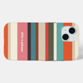 ピンクとブラウン70年代のヒッピーストライプパーソナライズされた Case-Mate iPhoneケース (裏面 (横))