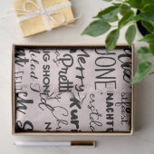 ピンクとブラックとモダンフェスティバルのクリスマス 薄葉紙 (ギフト)