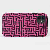 ピンクとブラックのアポップ・アートのートメイズ模様 Case-Mate iPhoneケース (裏面(横))