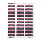 ピンクとブラックのアーガイル差出人住所ラベル ラベル (フルシート)