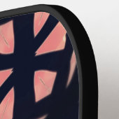 ピンクとブラックのアート万華鏡のように千変万化するパターンパターン ピックルボールラケット (左詳細)