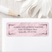 ピンクとブラックのアールデコ差出人住所ラベル ラベル (インサイチュ)