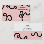 ピンクとブラックのインテリアデザイン 名刺 (正面/裏面)