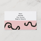 ピンクとブラックのインテリアデザイン 名刺 (裏面)