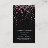 ピンクとブラックのエレガントグリッターメイクアップアーティスト 名刺 (裏面)