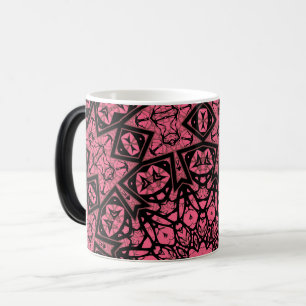 ピンクとブラックのオーナメントショールパッチワークショール モーフィングマグカップ