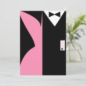 ピンクとブラックのカクテルドレスのパーティー 招待状 (スタンド正面)