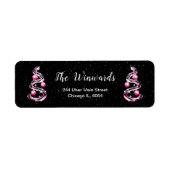 ピンクとブラックのクリスマスオーナメント ラベル (正面)