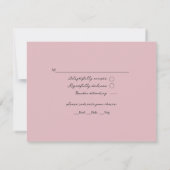 ピンクとブラックのクリスマス 結婚式 出欠カード (裏面)