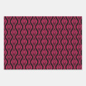 ピンクとブラックのグラムはっきりした:,シック,アきらめくート ラッピングペーパーシート (正面3)