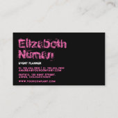 ピンクとブラックのグランジタイポグラフィ名刺 名刺 (裏面)