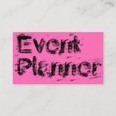 ピンクとブラックのグランジタイポグラフィ名刺 名刺 (正面)