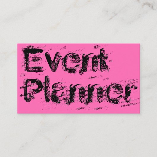 ピンクとブラックのグランジタイポグラフィ名刺 名刺 (正面)