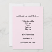 ピンクとブラックのグリッターが煌くリボン 女の子のベビーシャワー 招待状 (裏面)