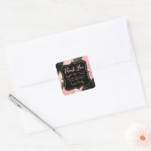 ピンクとブラックのグリッターアゲート 小規模事業 スクエアシール (封筒)