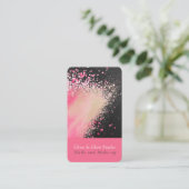 ピンクとブラックのグリッター（ばちゃばちゃ）跳ねる 名刺 (スタンド正面)