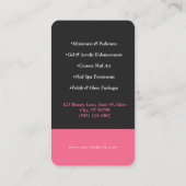 ピンクとブラックのグリッター（ばちゃばちゃ）跳ねる 名刺 (裏面)