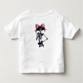 ピンクとブラックのコケットハロウィーン トドラーTシャツ (裏面)