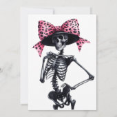 ピンクとブラックのコケットハロウィーン 招待状 (裏面)