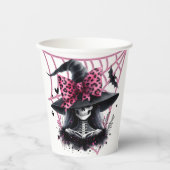 ピンクとブラックのコケットハロウィーン 紙コップ (正面)