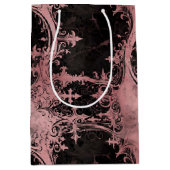 ピンクとブラックのゴシックグランジ体 ミディアムペーパーバッグ (正面)