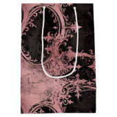 ピンクとブラックのゴシックグランジ体 ミディアムペーパーバッグ (裏面)