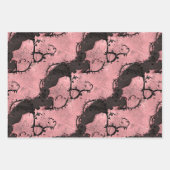 ピンクとブラックのゴシックグランジ体 ラッピングペーパーシート (正面3)