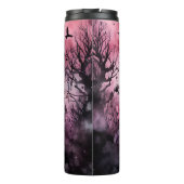 ピンクとブラックのゴシックフローラパーソナライズされたこうもり タンブラー (裏面)