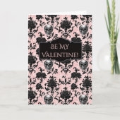 ピンクとブラックのゴスドクロとバラ カード (正面)