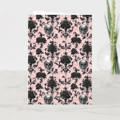 ピンクとブラックのゴスドクロとバラ カード (裏面)