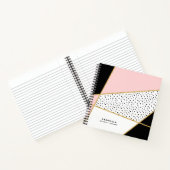 ピンクとブラックのシックな抽象芸術パターパーソナライズされたン ノートブック (内部)