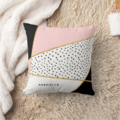 ピンクとブラックのシックな抽象芸術パターン クッション (ブランケット)