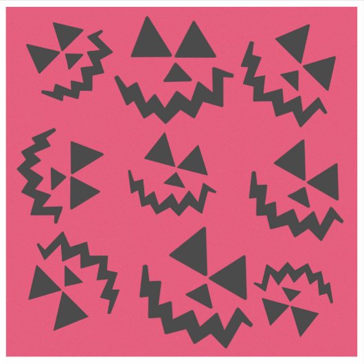 ピンクとブラックのジャックo'ランタン顔 シール (正面)